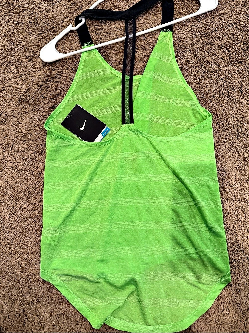 Nike Dri-FIT Racerback Mesh Tank Top Green - Picture 2 of 3